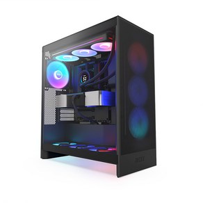 NZXT H7 Flow RGB V2 컴퓨터 PC 케이스 (매트 블랙), 1개