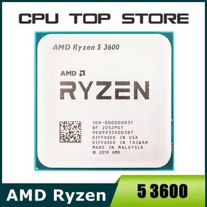 AMD Ryzen 5 R5 3600 3.6GHz 6 코어 12 스레드 CPU 프로세서 7NM 65W LGA AM4 팬 없음