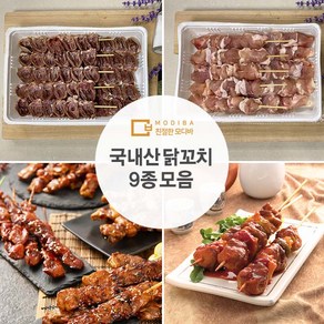 국내산 캠핑용 수제닭꼬치 9종 모음 닭염통꼬치 4구, 25g, 10개