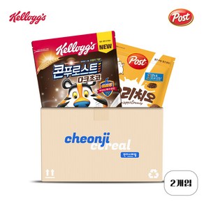 시리얼 2종 켈로그 콘푸로스트 다크초코 550g + 포스트 크리치오 300g, 2개