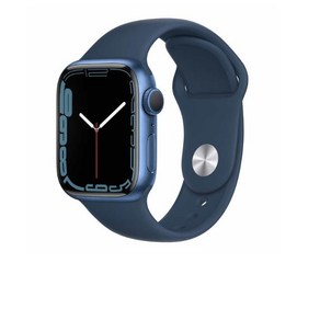 Apple 애플워치 7 GPS, 41mm, 알루미늄, 블루 / 어비스블루 스포츠 밴드