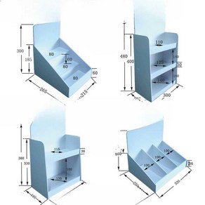 종이 진열대 3개 약국 선반 계산대 소형 스탠드 편의점, 화이트 소형 카드보드 선반 109 3개