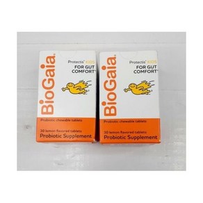 바이오가이아 BioGaia Potectis 장의 편안함을 위한 레몬 맛 프로바이오틱 보충제 30ct 2x 121906, 2개, 30정