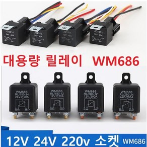 대용량 릴레이 직류차단기 릴레이소켓 릴레이 보조배터리 방전방지 아이솔레이터 WM686, 40A 릴레이 12V 단품