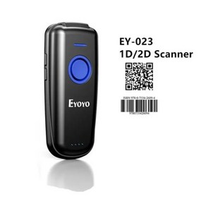 Eyoyo EY023 휴대용 블루투스 QR 코드 스캐너 USB 호환 가능 무선 바코드 리더 2D 24GHz, 1개