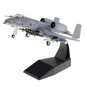 STK A-10 공격 전투기 항공기 모델 1: 100 Aolly Diecast 장난감 수집품, 165x175x12 0mm, 금속, 그레이, 1개