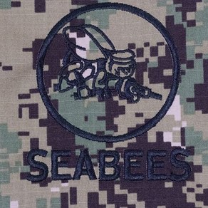 미해군 공병대 SEABEES 부대패치 밀리터리 부대 와펜 부착물, 1개