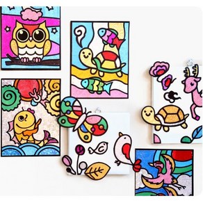 [ABC문구] 민화 포일 아트 세트 만들기 꾸미기 팝아트 동물 캐릭터 크리스마스, 1. 민화 포일아트 (부엉이), 1개