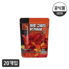 한끼통살 제로슈가 그릴드 닭가슴살 국물떡볶이맛, 20개, 120g