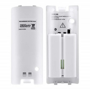 닌텐도 Wii/Wii U용 충전식 배터리 Wii 리모컨 2800mAh 2 개, 2개, 02 WHITE