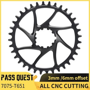 패스 퀘스트 0MM/3mm/6mm 오프셋 크랭크 셋 SRAM Gx xx1 이글 GXP 라운드 MTB 좁은 체인 링 32T-38T 자전거 자전거 체인 휠, 15)0MM 36T, 1개