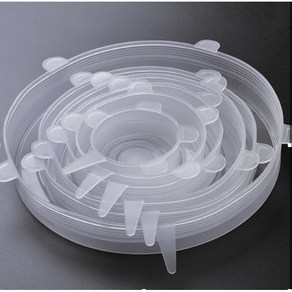 데코하우스17 다용도 만능 실리콘 밀봉 뚜껑 덮개 전자렌지 냄비 랩 커버 6종 세트, 1개