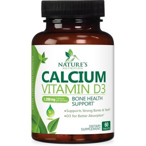 칼슘 1200mg 비타민 D3 1600IU 고함량 60정 미국산 Calcium Vitami, 1개