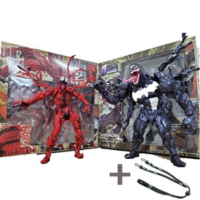 마블 베놈 카니지 관절 액션 굿즈 피규어 MARVEL VENOM 18cm 국내출고배송+국산 마스크 스트랩 추가 00392 EA, B 베놈 레드, 1개