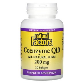 Natual Factos Coenzyme Q10 200 mg 30 Softgels, 30정, 1개