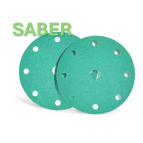 SABER 6인치(150mm) 9홀 지르코니아 필름 원형사포 (1BOX 100장), #220, 100개