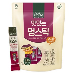 베푸 맛있는 멍스틱 강아지 짜먹는 간식 애견 습식 파우치 국내생산 소화 장건강, 1팩, 360g, 고구마&황태