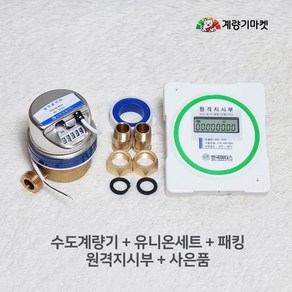 수도계량기 15mm 원격식 수도미터 원격검침 전자식 원격지시부 신규설치용, 계량기 세트(원격지시부 포함), 1개