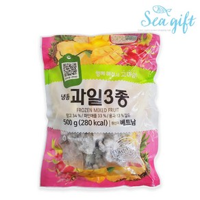 [씨기프트]과일 3종 믹스 1kg 냉동 망고 용과 파인애플 열대, 1개