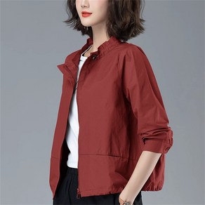 besteffie 자켓 무지 긴팔 지퍼 심플 캐주얼 봄 가을 여성 데일리 루즈핏 레트로 4컬러 우아함 K55