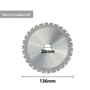 XCAN 카바이드 팁 톱날 금속 절단 디스크 136 165mm 철 강철 30 40T 원형 블레이드 136x1.5x1.2x20x30T, 1개