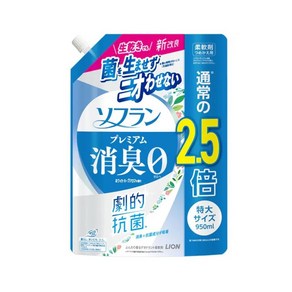 라이온 소프란 프리미엄 탈취 화이트 허브 아로마 향기 리필용 특대 [유연제], 1개, 950ml, 단일