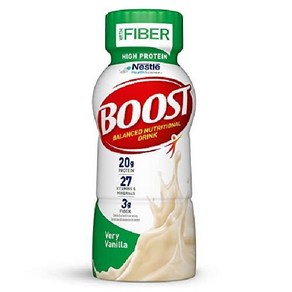 둘러바바 BOOST High Potein with Fibe Complete Nutitional Dink 리치 초콜릿 8 fl oz 병 24 팩 No.285, 24개, 베리 바닐라