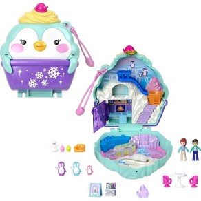 폴리 포켓 Polly Pocket 스노우 스위트 펭귄 컴팩트 13 액세서리 여행용, 1개