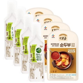 CJ제일제당 다담 바지락순두부찌개양념 140g CJ행복한콩 몽글순두부350g 순두부찌개양념 고소한순두부