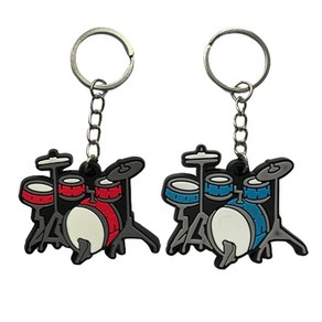 GmMusic 드럼 악기 열쇠고리 Key Ring, 블루, 블루