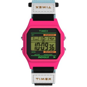 Timex Unisex Classical Digital 36mm Watch - Puple Stap Dial Blue Case