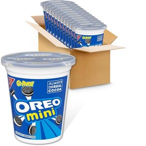 OREO 미니 초콜릿 샌드위치 쿠키 고팩 355ml(3.5온스) 컵 355ml(12온스), 12개