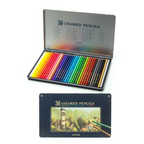 문화 36색 목색연필 틴케이스, 1개