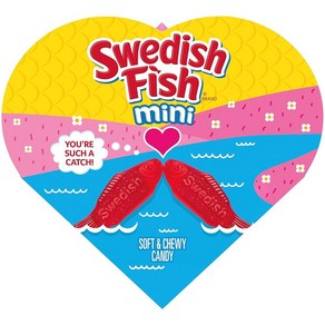 SWEDISH FISH Soft & Chewy Valentines Day Candy 6.8 oz He 스웨덴 생선 소프트 & 쫄깃한 발렌타인 데이 캔디 6.8온스 하트 모양 상, 1개, 192g