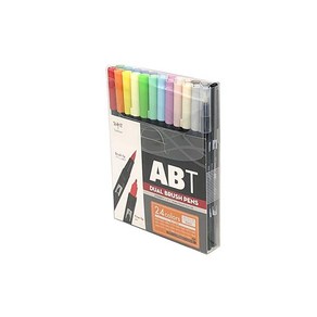 Tombow 톰보연필 붓펜 듀얼브러쉬펜 ABT 24색세트 베이직 AB-T24CBA, 상품명참조