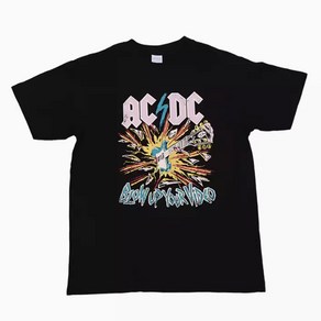 ACDC 반팔 티셔츠 락 밴드 메탈 스트릿 메탈리카 오버핏 루즈핏 커플 페스티벌 데일리