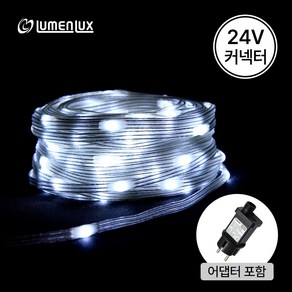 (어댑터 포함) LED 스트링 반디 전구 24V 투명줄 + 전용 어답타 / 크리스마스 트리전구 꼬마전구 은하수 츄리 무뚜기 물방울 반딧불전구, 1개, 백색