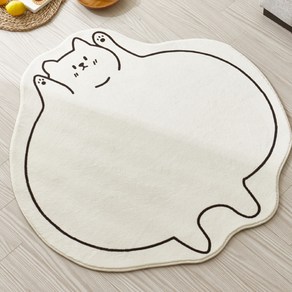 몽퀘어 뚱냥이 케시미어 원형 러그 카페트