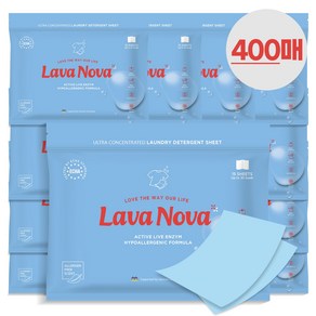 LavaNova 라바노바 시트형 고농축 세탁세제 400매, 5g, 400개