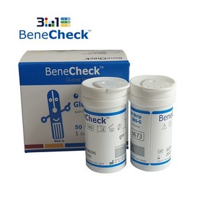 베네첵 benecheck 당뇨측정검사지 혈당시험지 1박스(1박스x50매) 알콜솜20매증정, 1개, 50매입