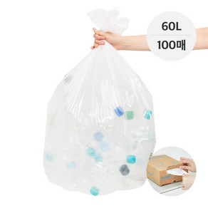 크린아이 뽑아쓰는 재활용 분리수거 쓰레기 비닐 배접봉투(60L) 100매, 60L, 1개