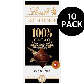 린트 엑설런스 퓨어 카카오 초콜릿 Lindt Excellence Cacao Pu, 10개, 50g