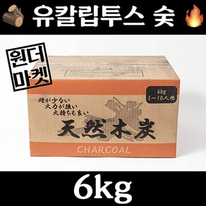 유칼립투스 숯 캠핑 식당용 바베큐 고기숯 6kg