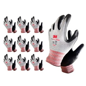 3M 프로그립 3000 NBR 코팅 안전 미끄럼 방지 장갑 10개입 / 3M NBR Coating Safety Gloves Pogip 3000 10pais, XL, 10개, 멜란지그레이