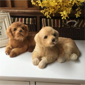 진짜같은 강아지 인형 리트리버 아기강아지 리얼 고양이, 블랙고양이