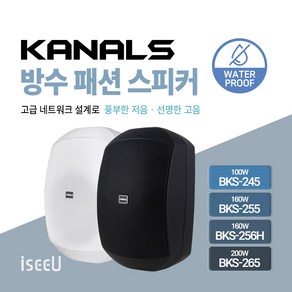 카날스 방수 패션 스피커 BKS-245 100W / BKS-255 160W / BKS-256H 160W / BKS-265 200W, 01. BKS-245 블랙, 01. 2개 1조