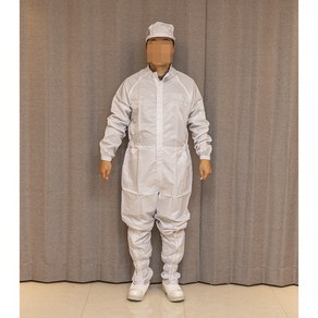 후드마스크원피스형 제전복 방진복 무진복 크린룸 제전용품(원피스 with 후드 마스크), M, 파란색, 1개