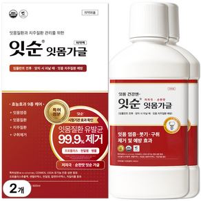 잇순 잇몸붓기 염증 예방 특허성분 입냄새제거 프로폴리스 천일염 병풀 구강청결제, 2개, 600ml