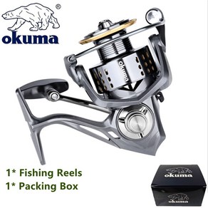 OKUMA 스피닝 낚시 릴 고성능 2000-7000 시리즈 초경량 최대 드래그 15kg 서핑 캐스팅 스피닝 릴 바닷물, 없음, 2) Fishing Reel - 2000의 시리즈