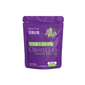 오래오랩 김두부칩 저당 고단백 김부각 과자, 브로콜리김두부칩, 20g, 1개